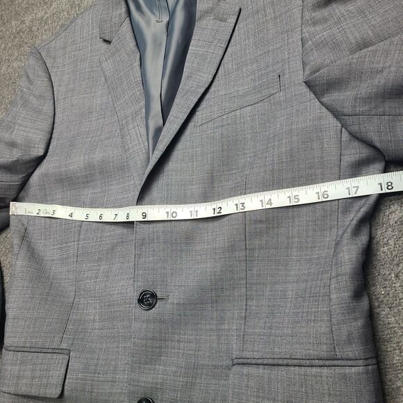 Express Innovator Blazer Mens 36 Regular Gray Extra Slim Wool Blend Suit Jacket - Picture 3 of 9
